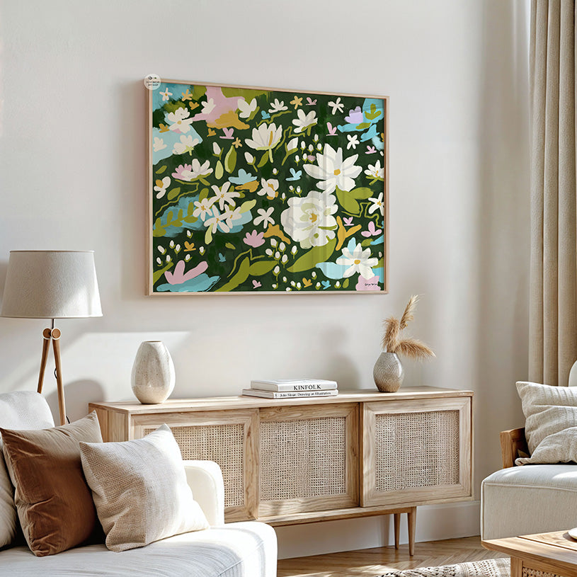 Jasmine botanical painting print for farmhouse, boho, or nature-inspired homes