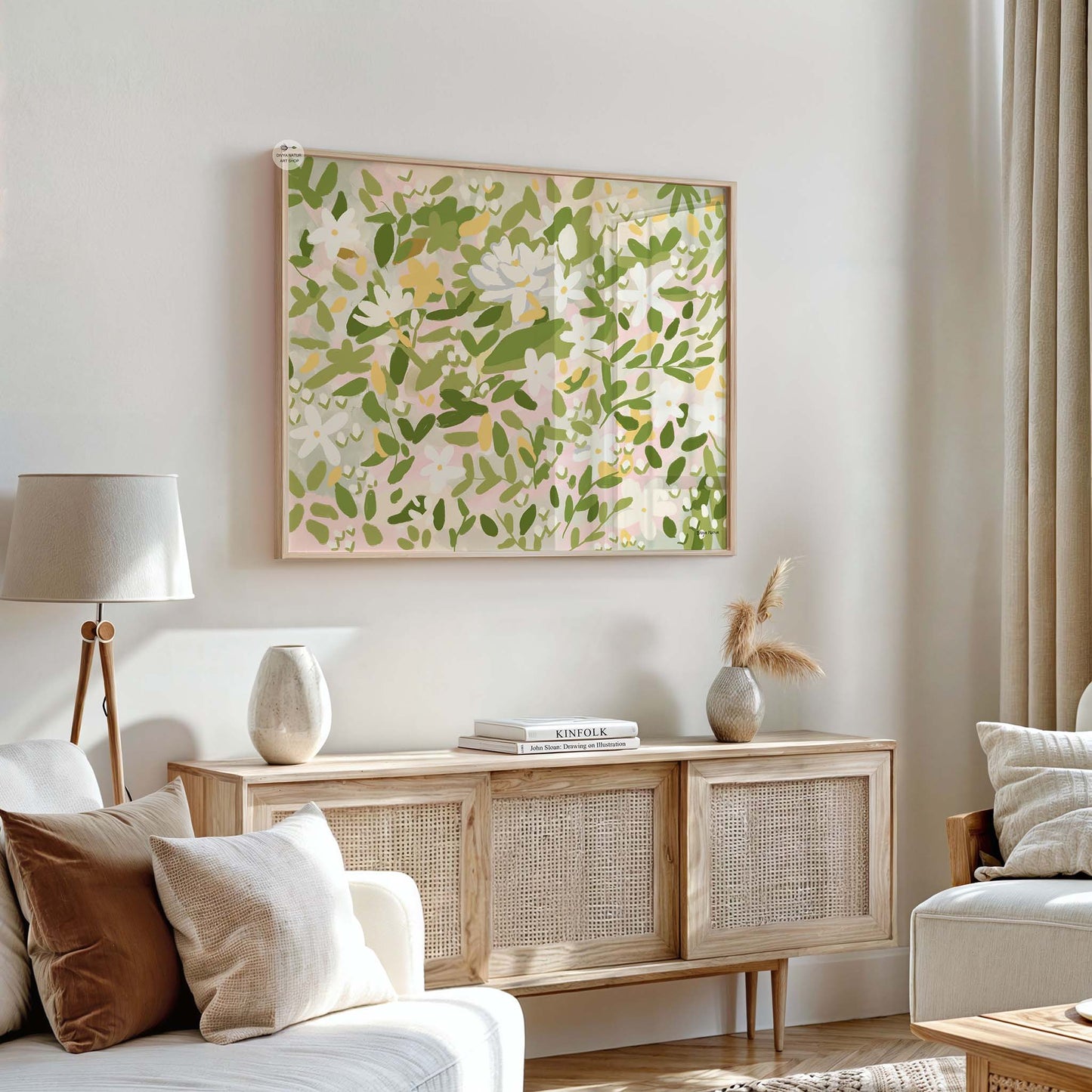 Jasmine Flower Art Print – Pink Botanical Wall Decor