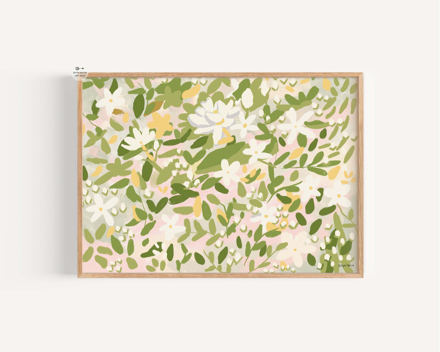 Jasmine Flower Art Print – Pink Botanical Wall Decor