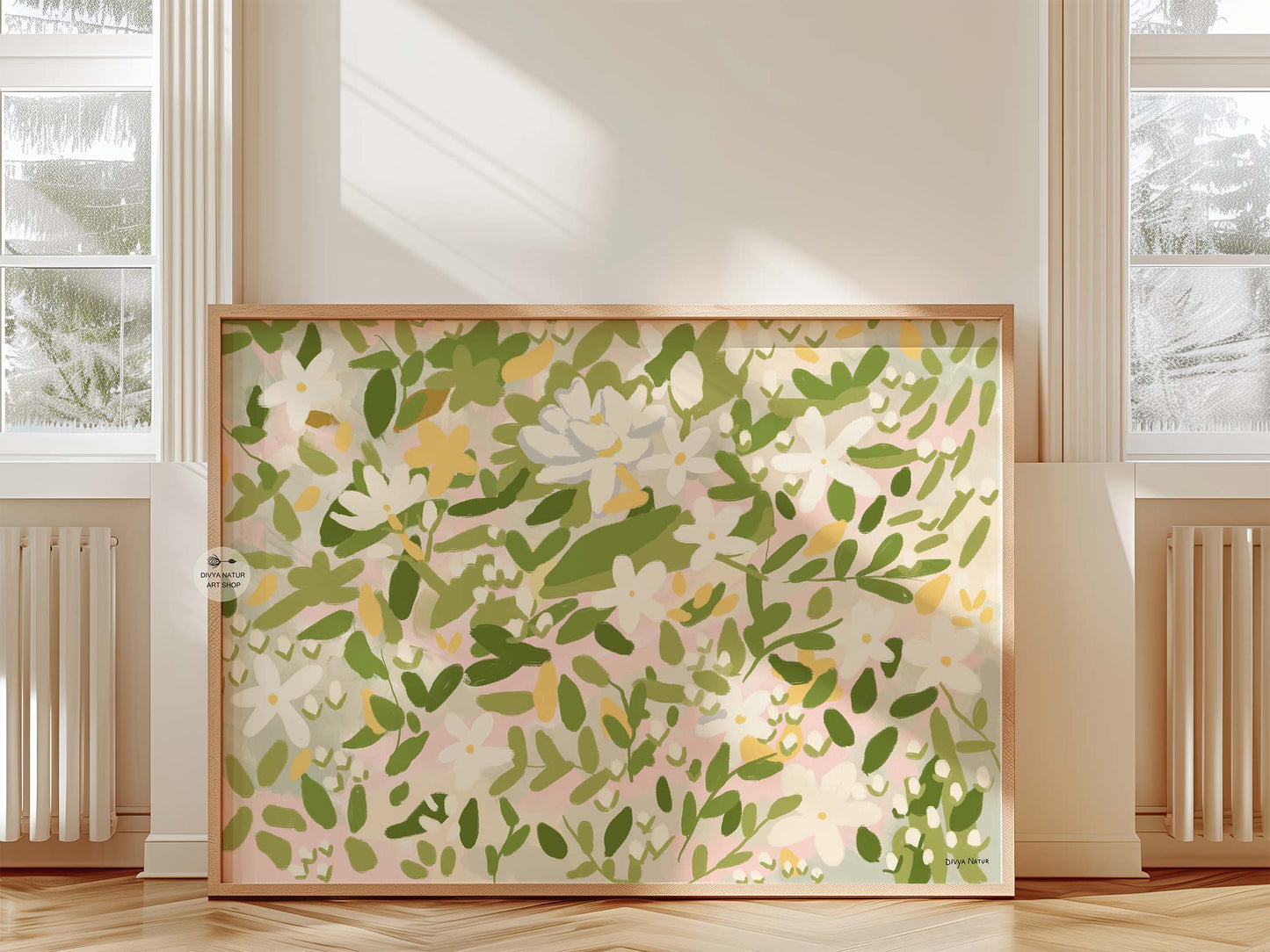 Jasmine Flower Art Print – Pink Botanical Wall Decor