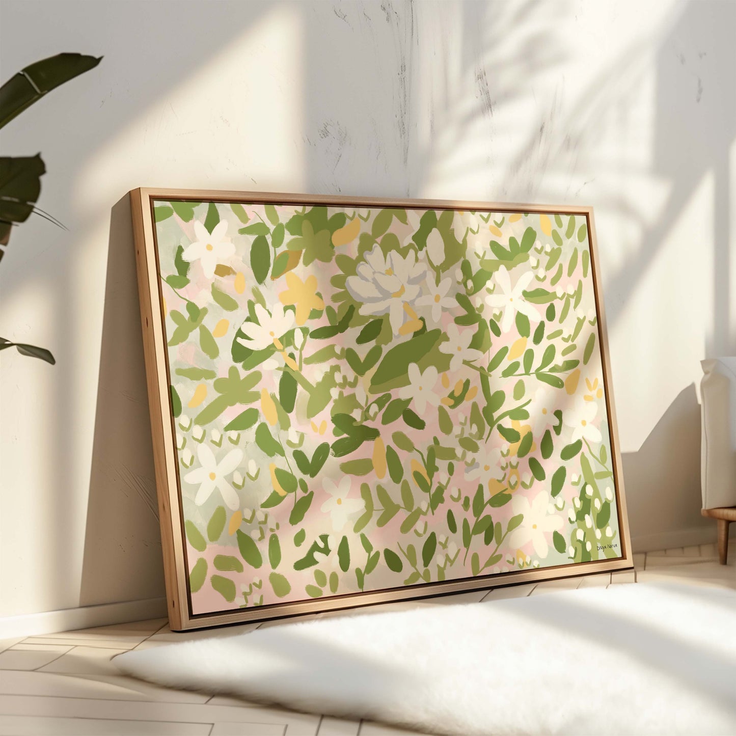 Jasmine Flower Art Print – Pink Botanical Wall Decor