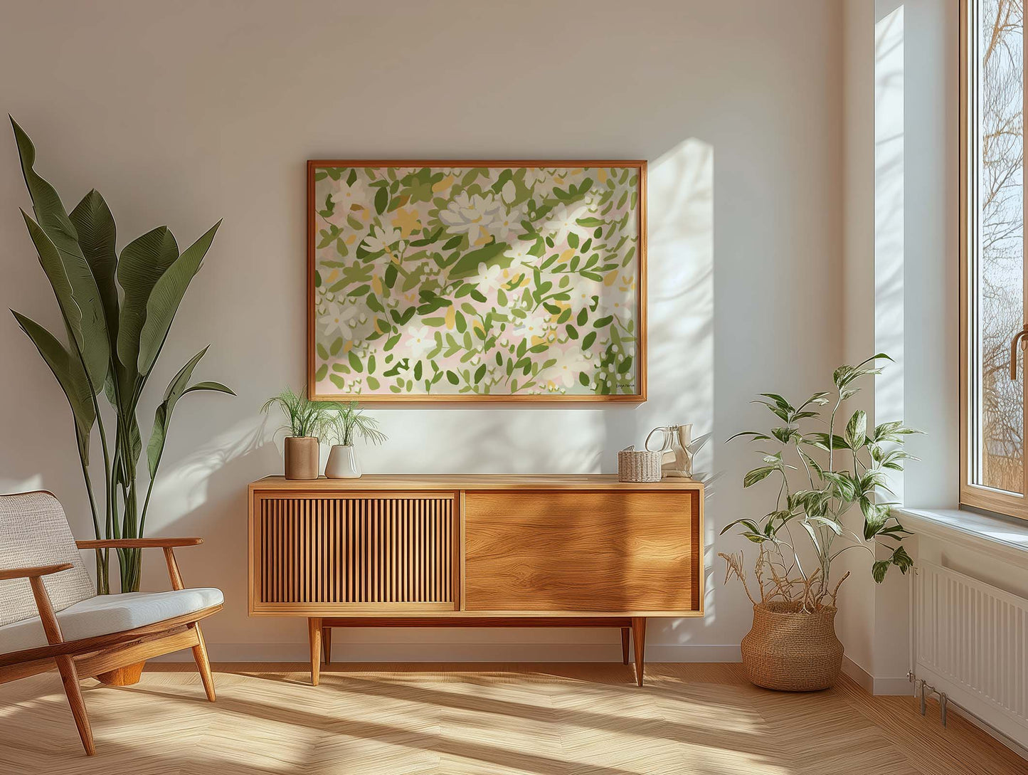 Jasmine Flower Art Print – Pink Botanical Wall Decor