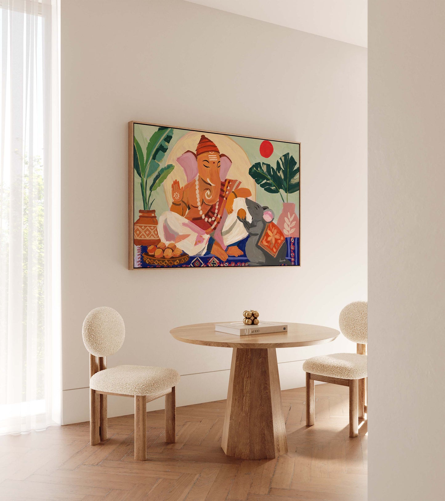 Abstract Indian Ganesha Art Print | Contemporary Indian Folk Wall Art