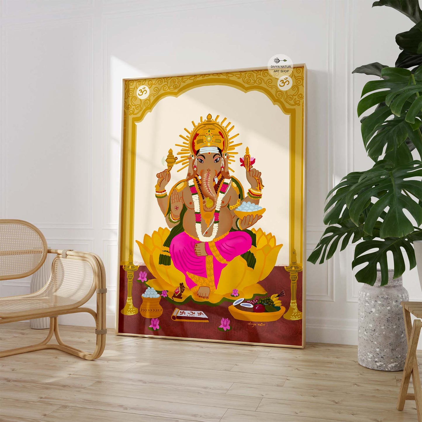 Spiritual Ganesha fine art print radiating blessings and positivity