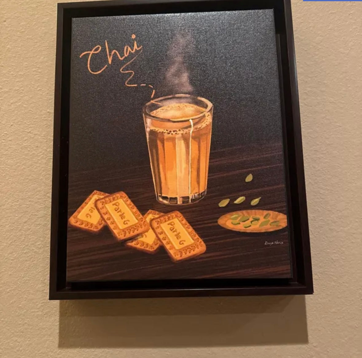 Indian Tea Chai Wall Art framed Canvas Print