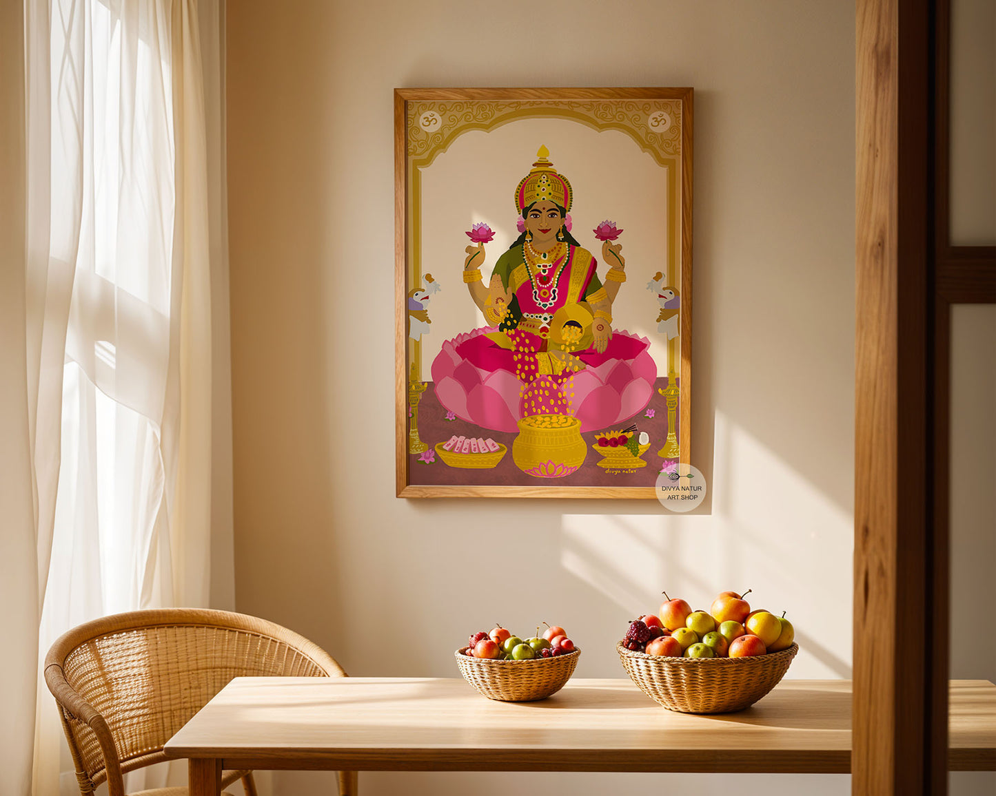 Premium Hindu goddess Lakshmi artwork symbolizing wealth and prosperity