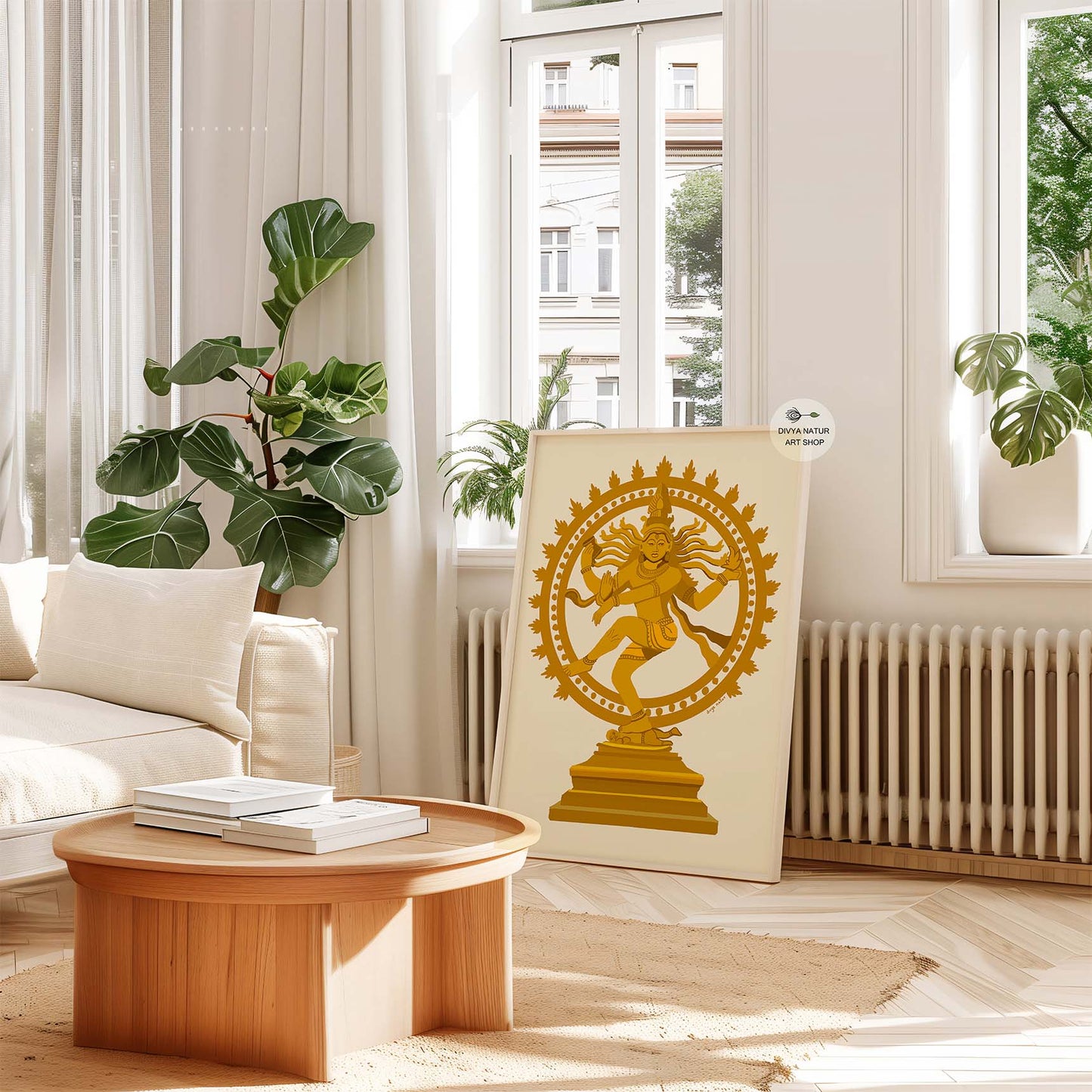 Elegant Lord Shiva Nataraja wall art for yoga studios or meditation rooms