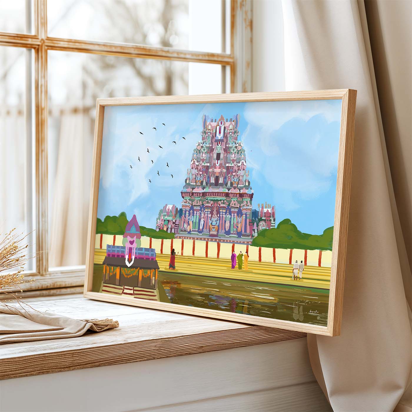 Cultural Chennai temple decor inspired by Parthasarathy Temple