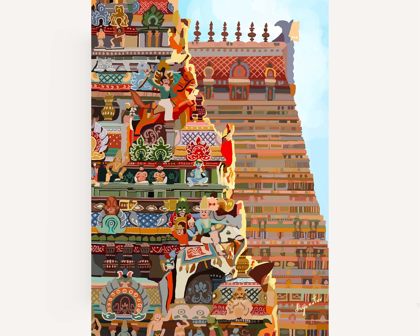 Srirangam Ranganathaswamy Temple wall art celebrating Indian temple heritage