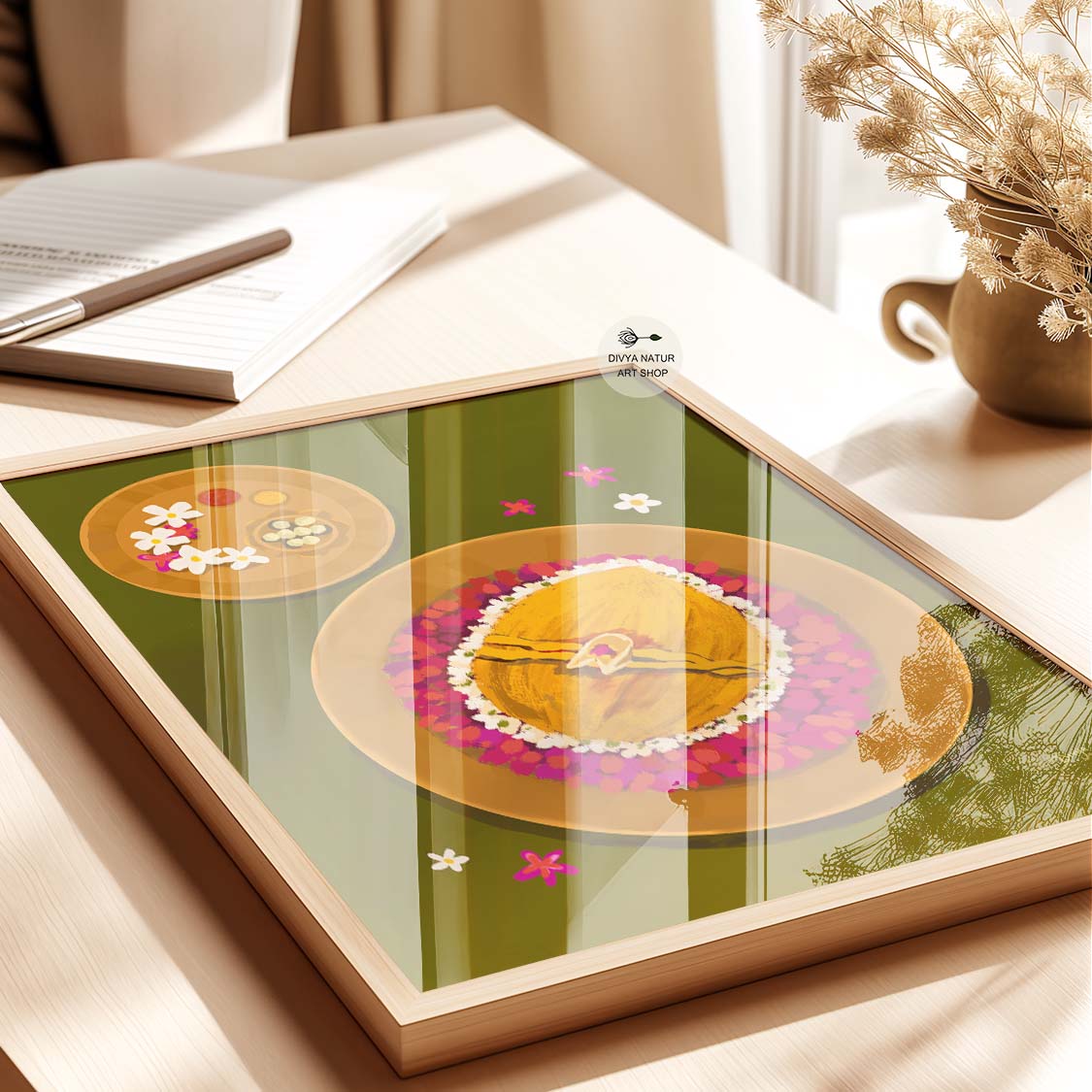 Vibrant Indian cultural art print ideal as a wedding or anniversary gift.
