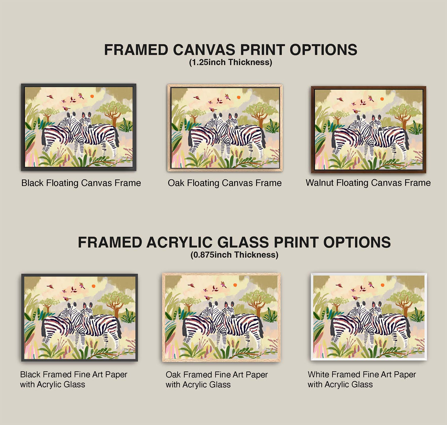 Zebra canvas options