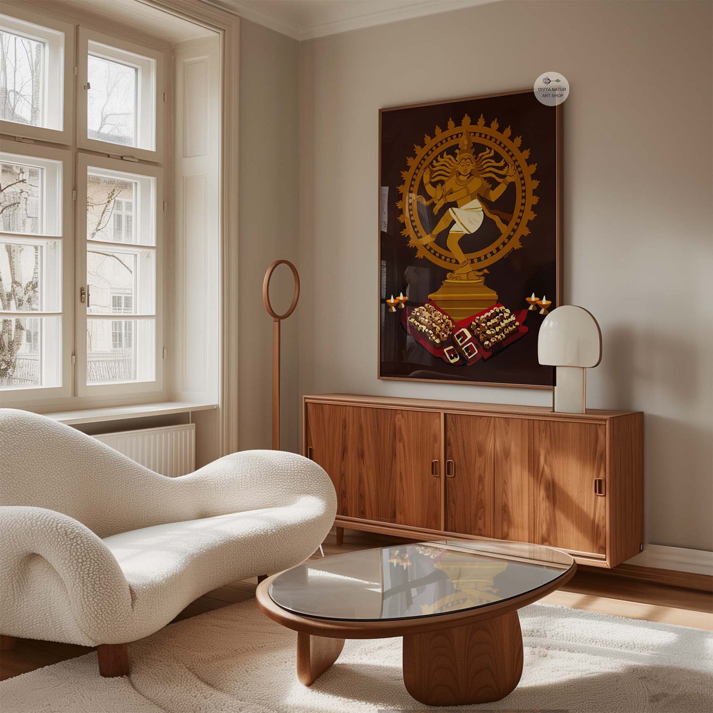 Premium Hindu wall decor of Lord Nataraja Shiva symbolizing cosmic creation and destruction.