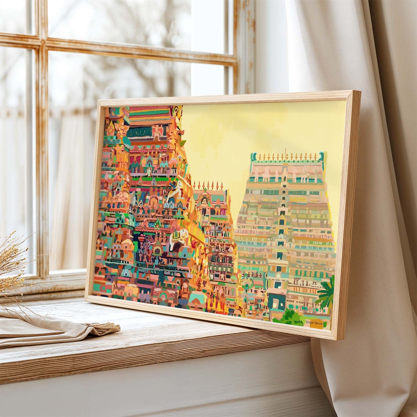 Sacred Srirangam Temple wall art capturing its spiritual essence.