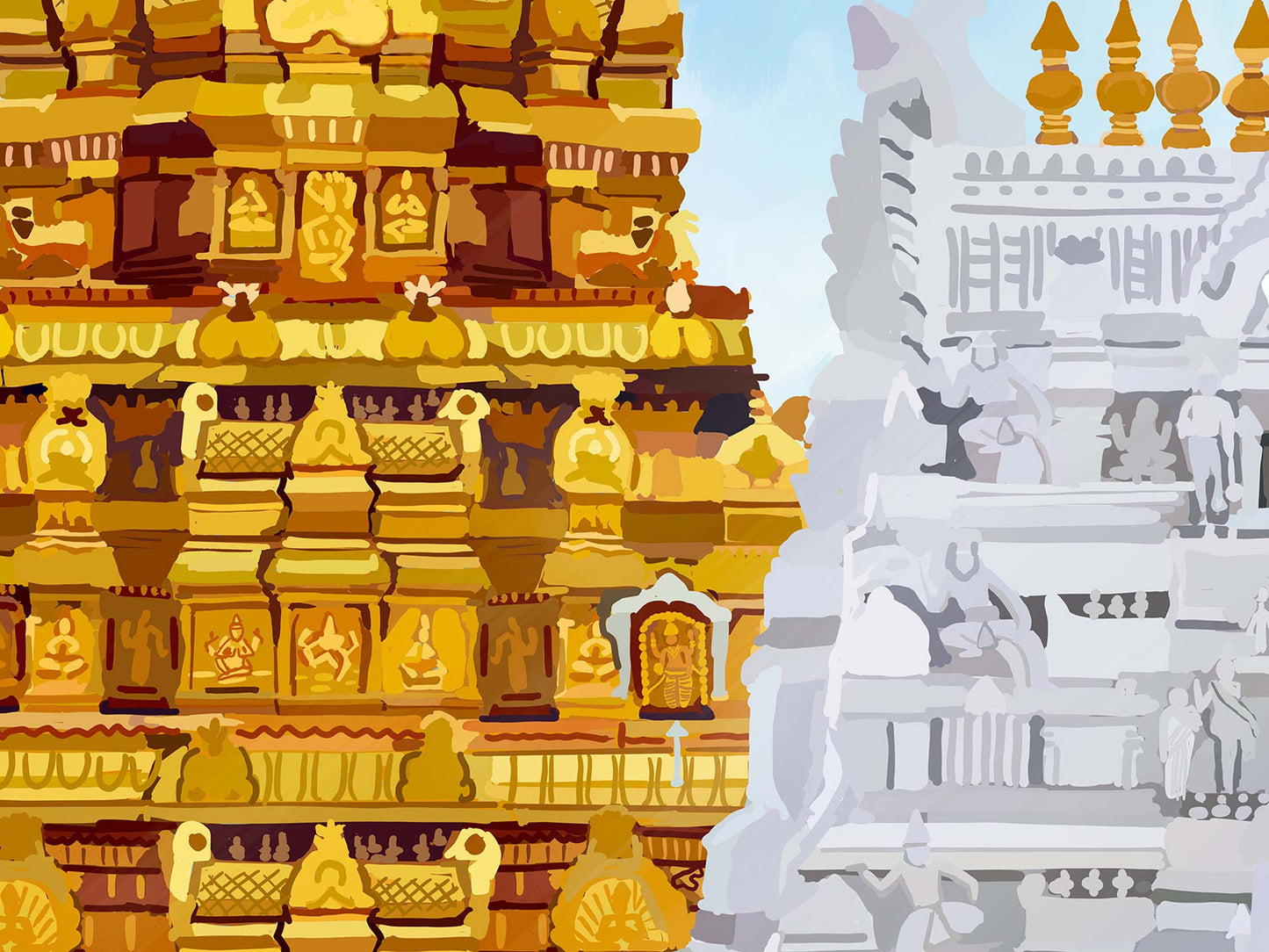 Premium Tirupati temple artwork for puja room, meditation, and South Indian cultural décor
