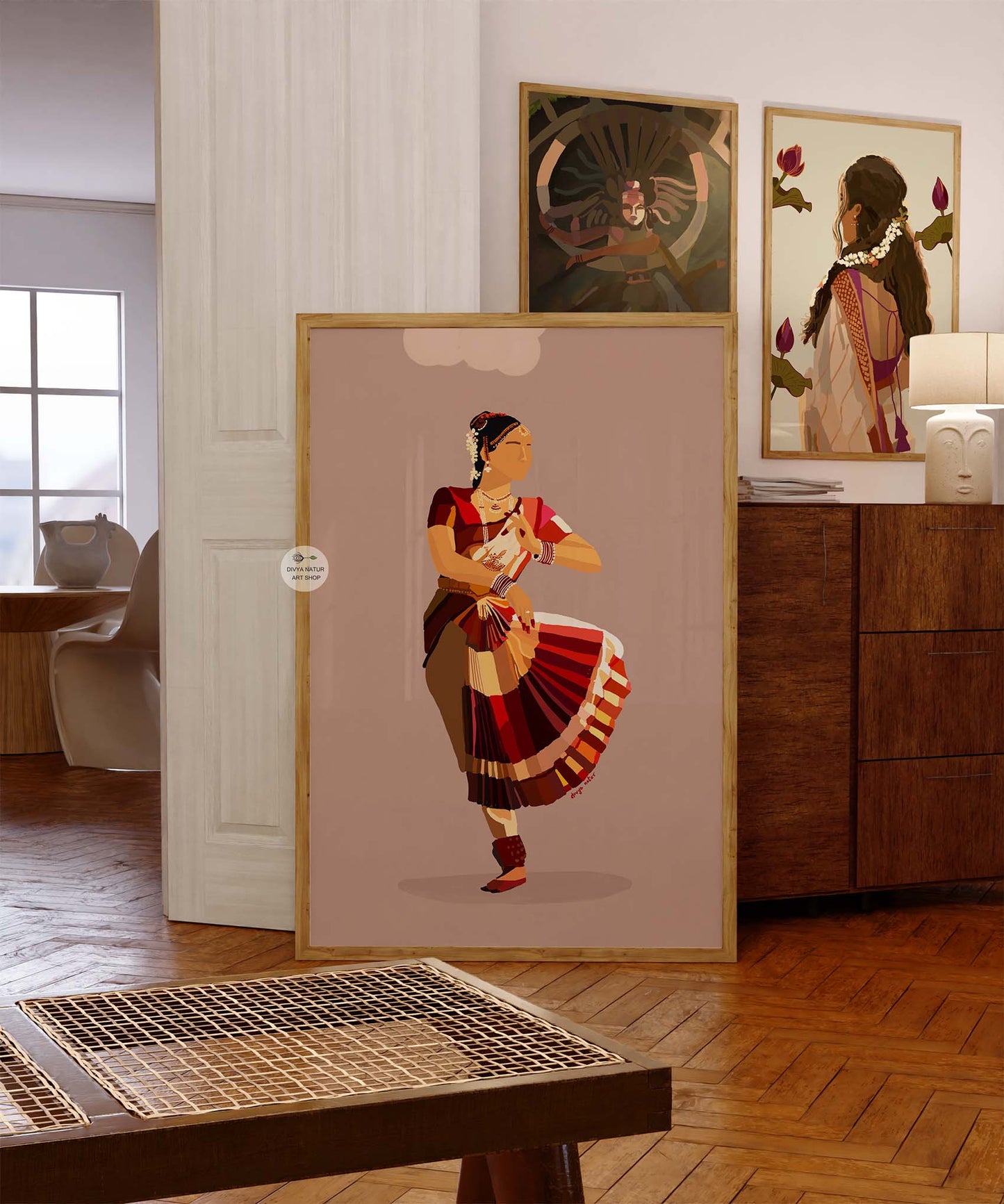 Graceful Indian female dancer artwork