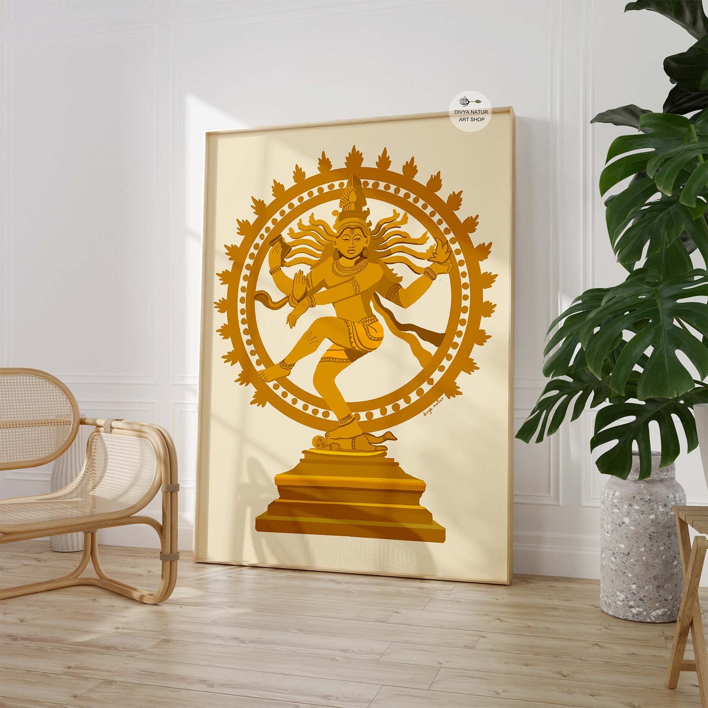 Nataraja fine art print inspired by Indian temple art with modern style