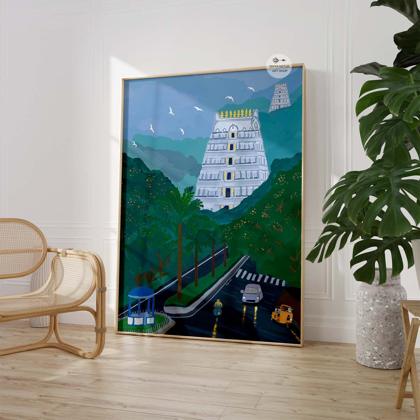 Tirupati Balaji temple fine art print for meditation and prayer spaces