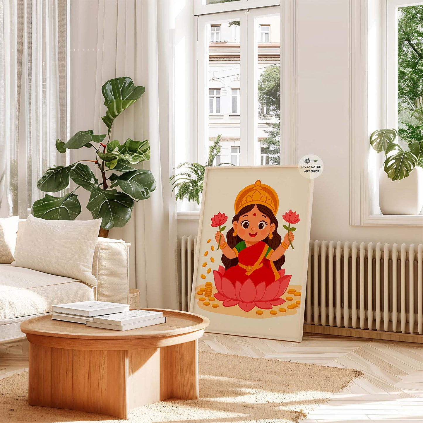 Cute and divine Baby Lakshmi illustration for festive and spiritual decor