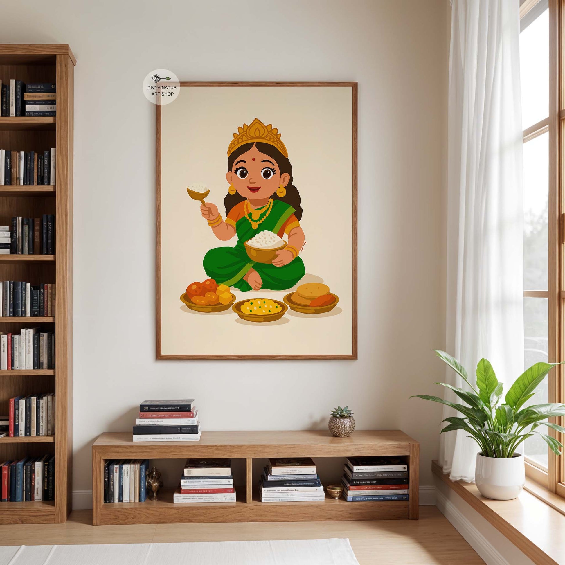 Cultural Indian kitchen wall art celebrating nourishment