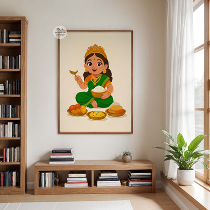 Cultural Indian kitchen wall art celebrating nourishment