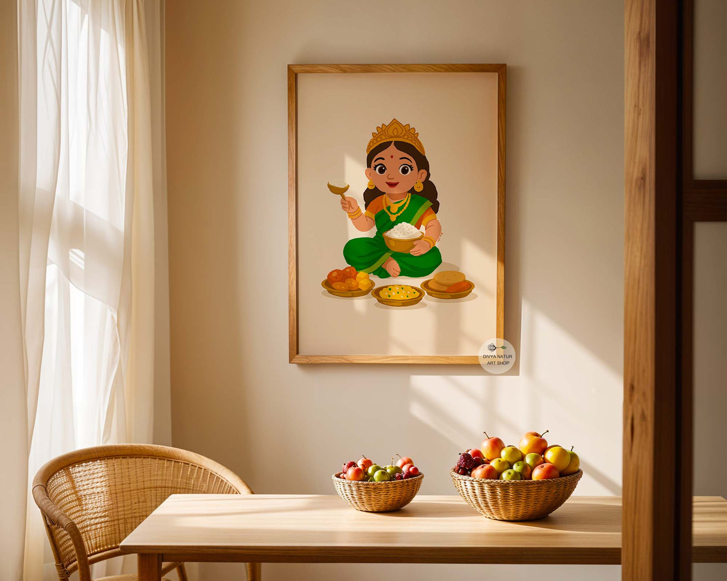 Baby Annapurna holding rice bowl nursery decor