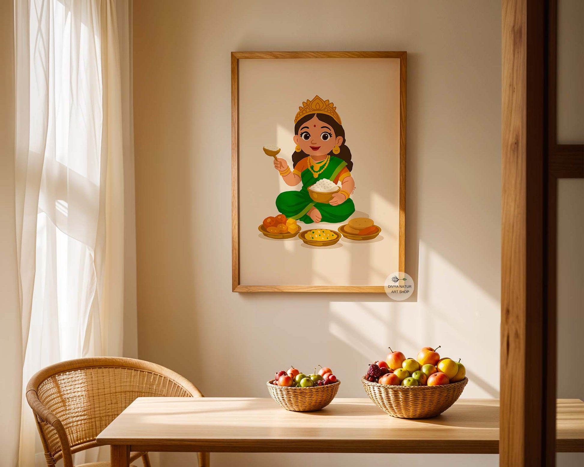 Baby Annapurna holding rice bowl nursery decor