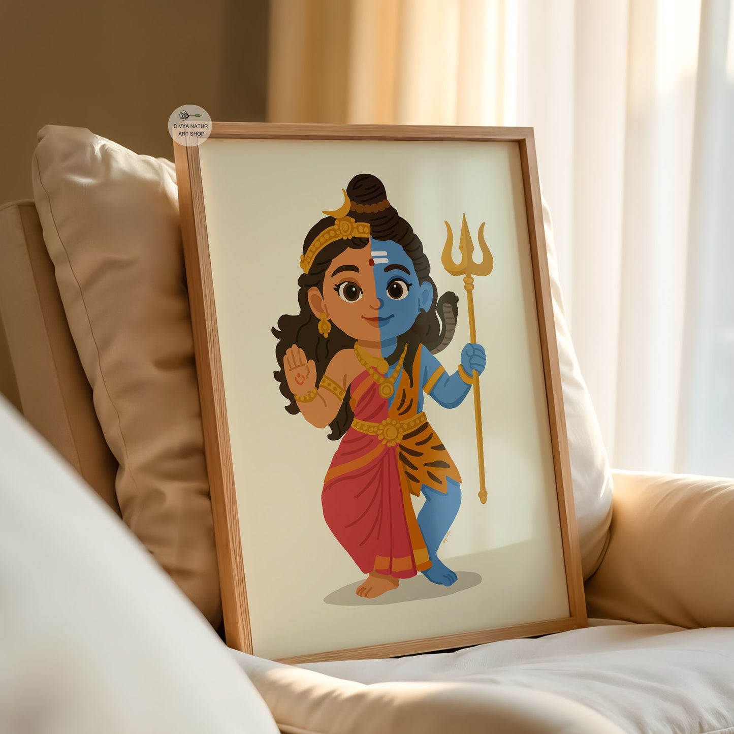 Ardhaneshwar nursery decor symbolizing divine masculine and feminine balance