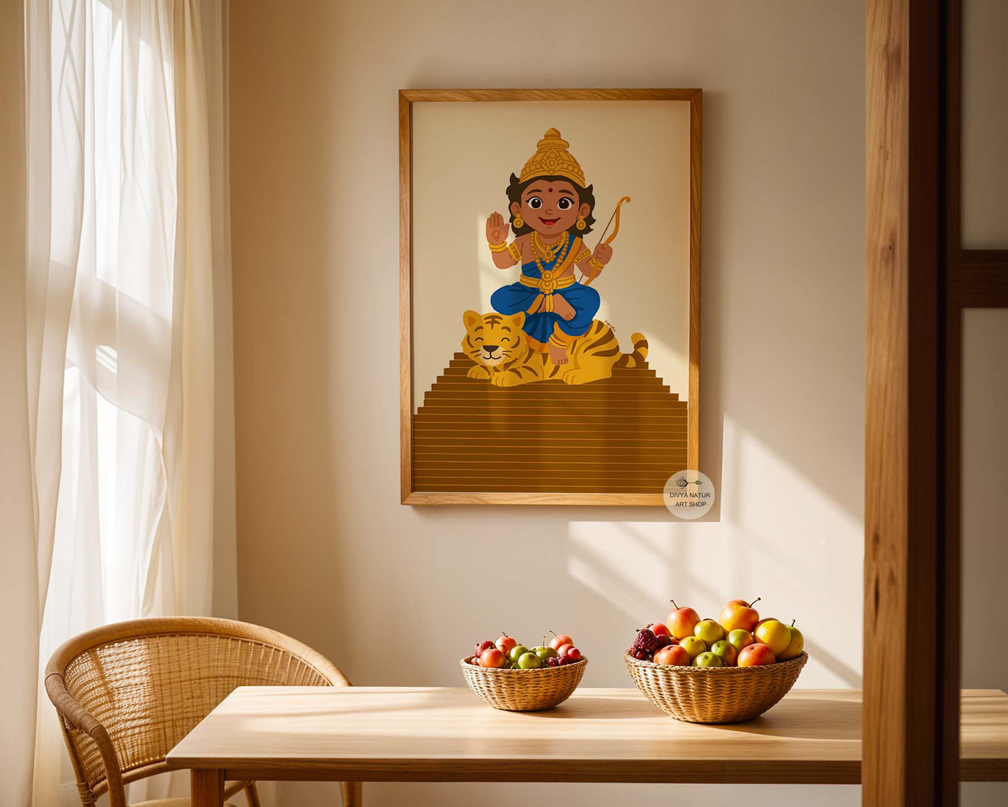 Cultural Indian nursery artwork inspired by Lord Ayyappa
