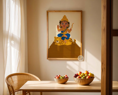 Cultural Indian nursery artwork inspired by Lord Ayyappa
