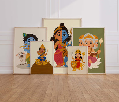 Premium archival Baby Ayyappa art print for pooja room