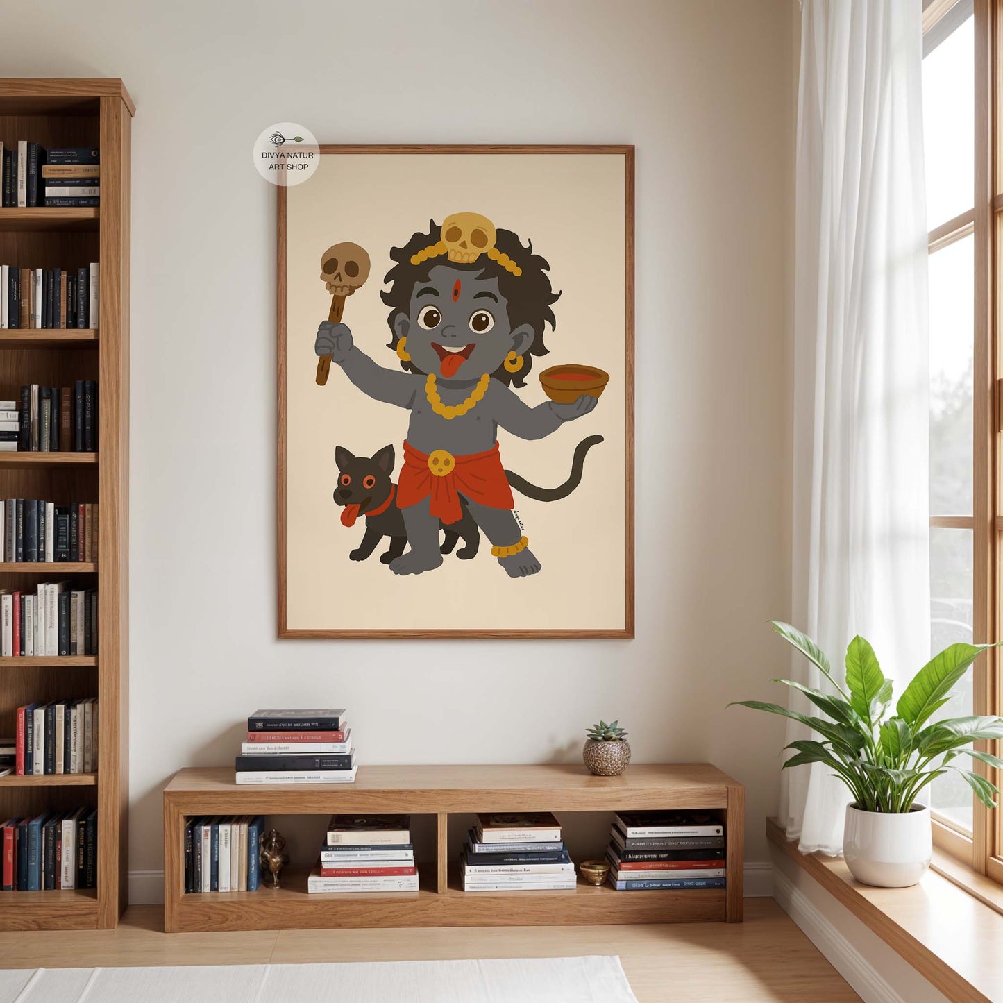 Guardian themed nursery decor featuring Baby Bhairava artwork