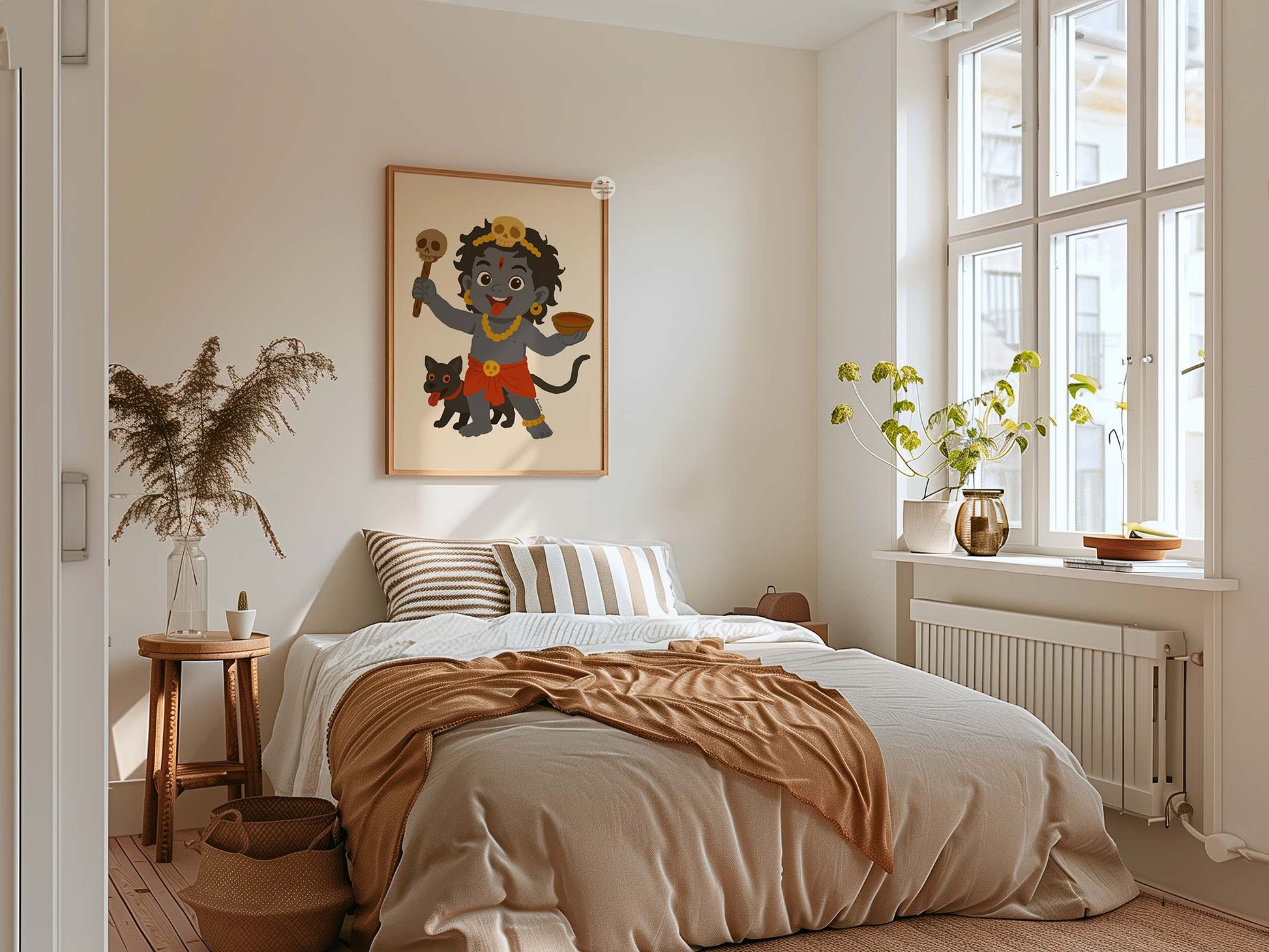 Cultural Indian nursery art with protective Bhairava symbolism