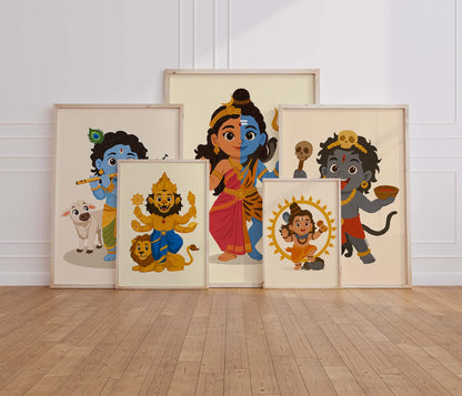 Baby Bhairava devotional art with traditional attributes