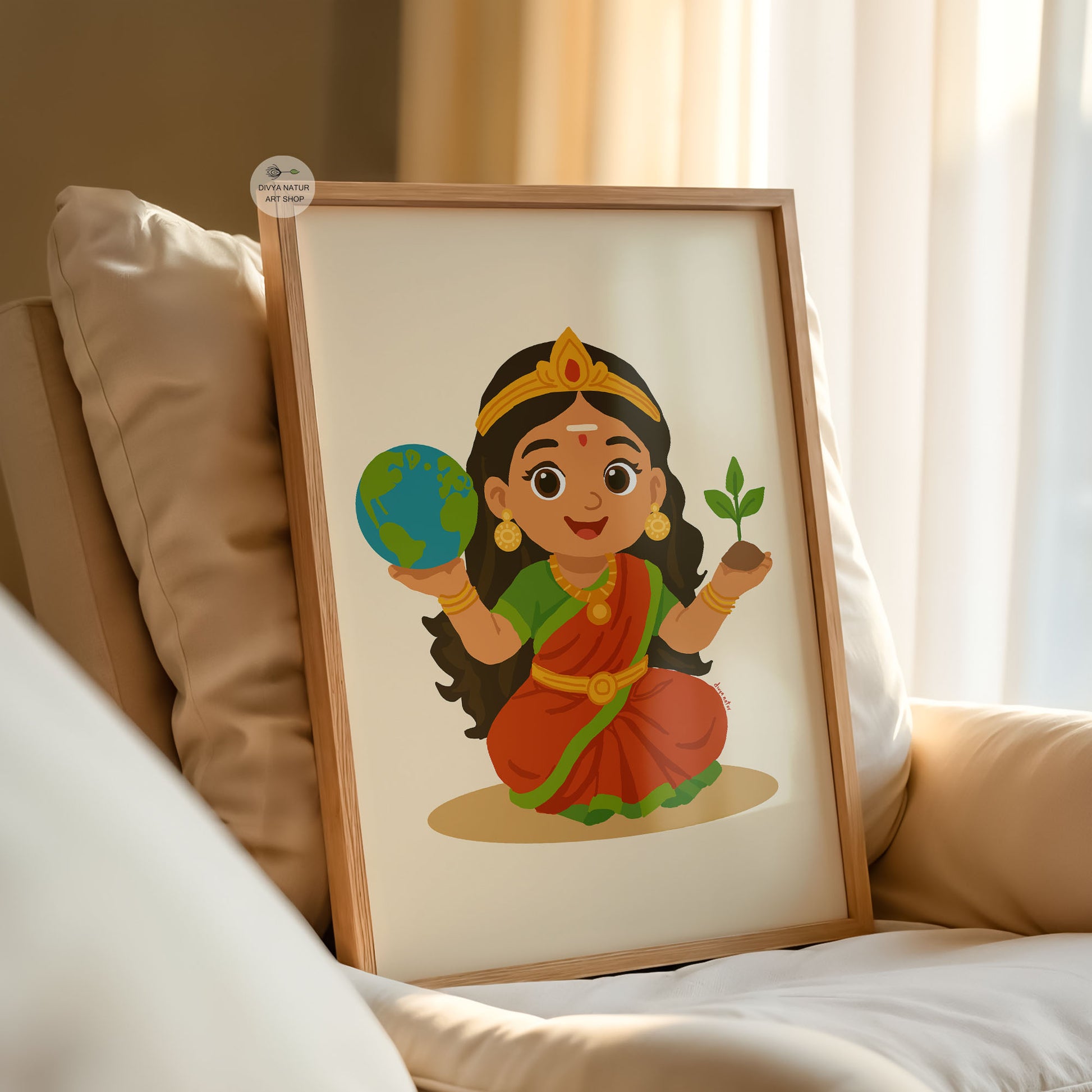 Earth goddess nursery decor inspired by Bhumi Devi