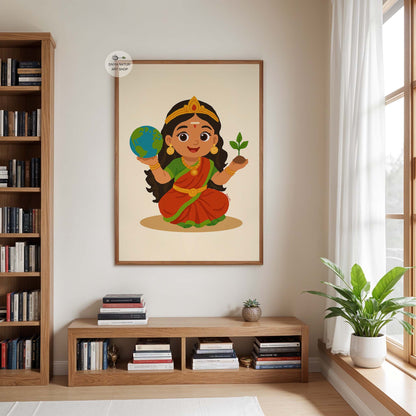 Cultural Indian baby wall art celebrating Mother Earth