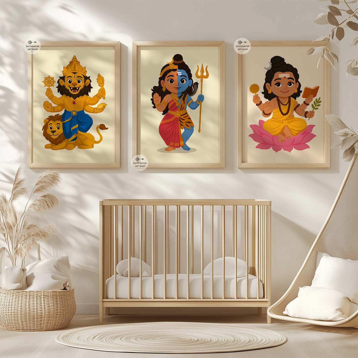 Cultural Indian nursery art inspired by Dakshinamurthy teacher form