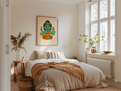 Spiritual healing decor inspired by Lord Dhanvantari