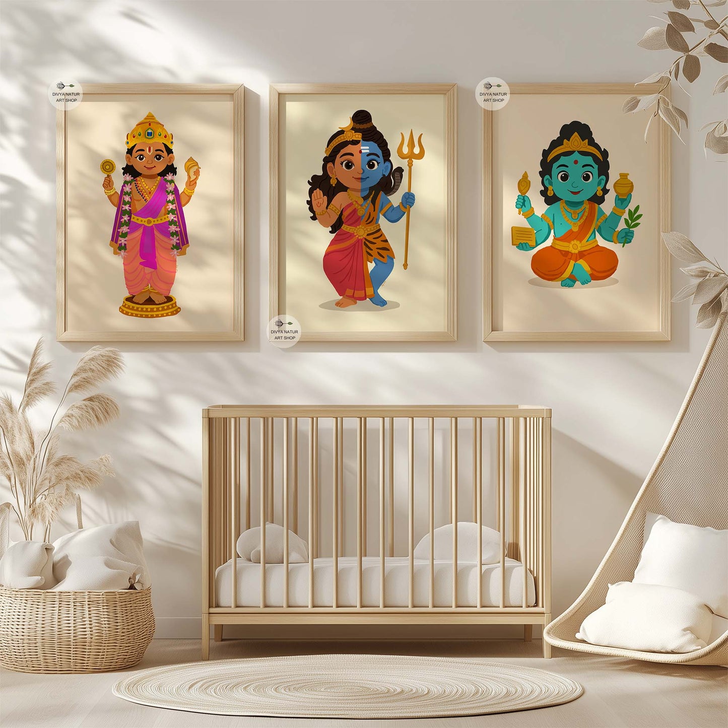 Cultural Indian nursery art celebrating health and balance