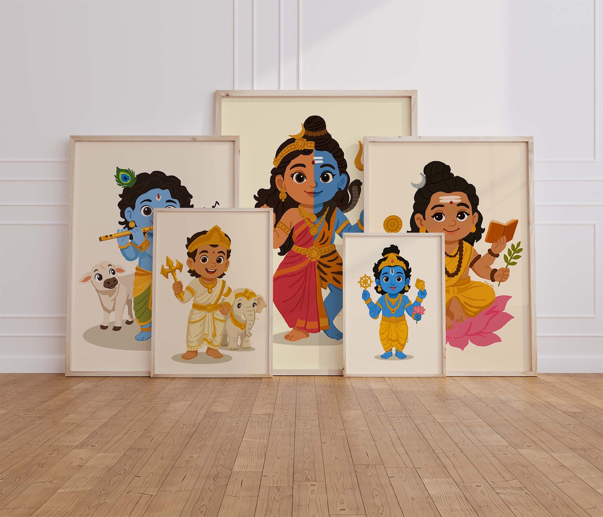 Indian heritage nursery art showing Indra with vajra weapon