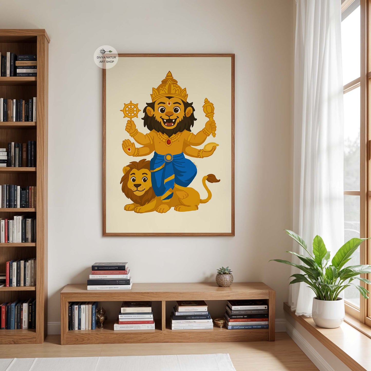 Protective nursery wall art inspired by Narasimha avatar
