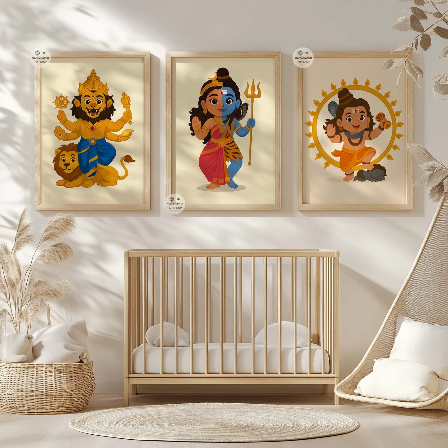 Baby Shiva cosmic dancer wall art symbolizing balance strength and transformation
