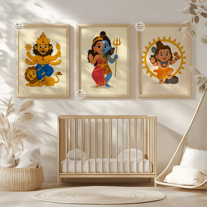 Baby Shiva cosmic dancer wall art symbolizing balance strength and transformation