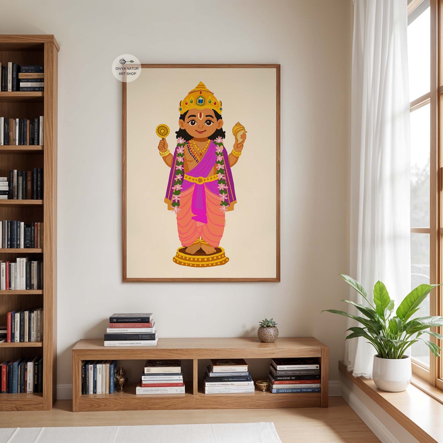 Tirupati Balaji child form artwork for nursery and pooja room decor