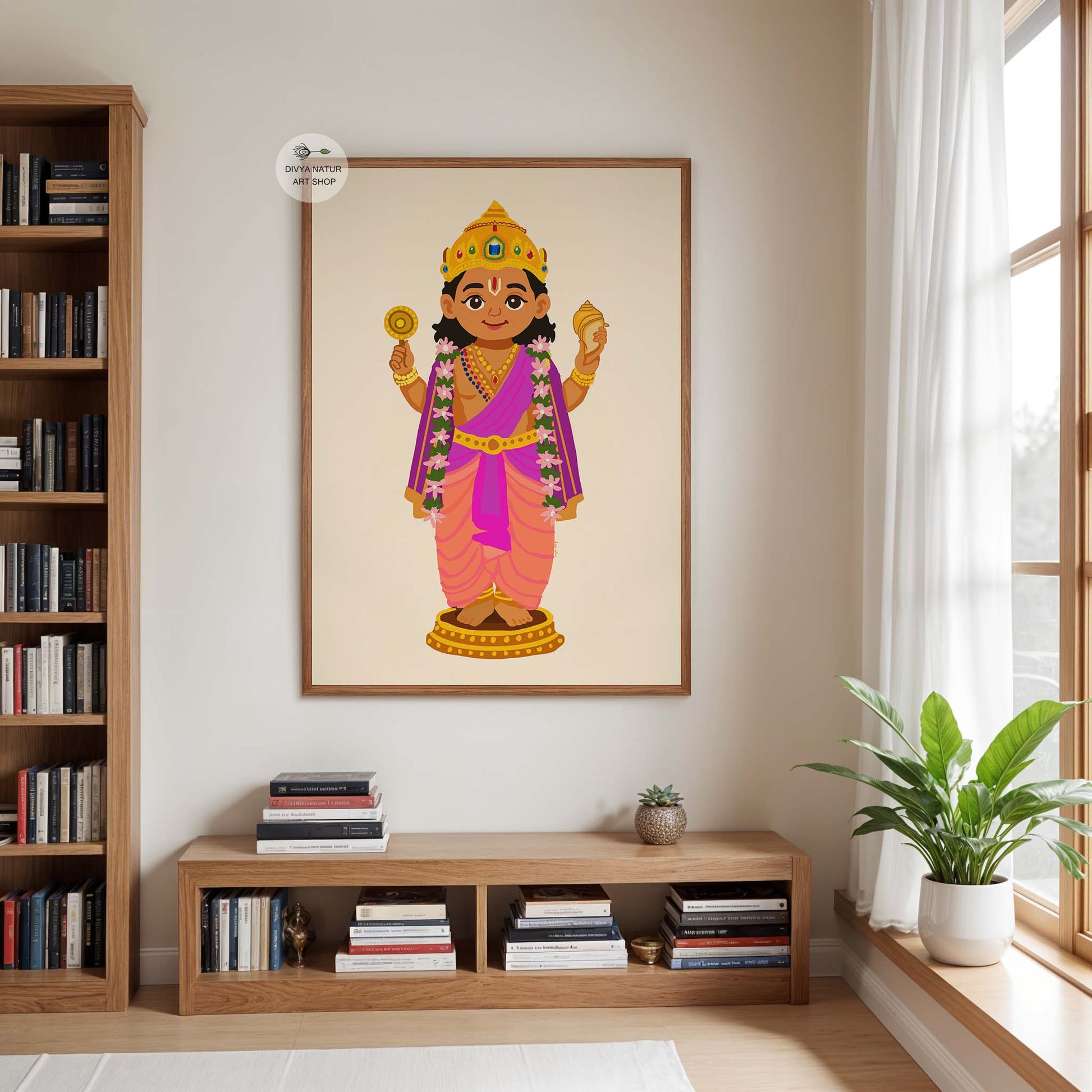 Tirupati Balaji child form artwork for nursery and pooja room decor