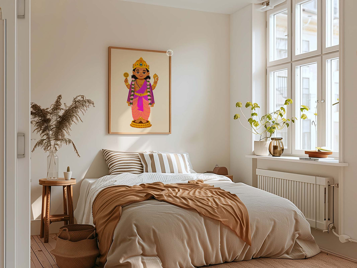 South Indian nursery decor featuring Baby Venkateshwara print