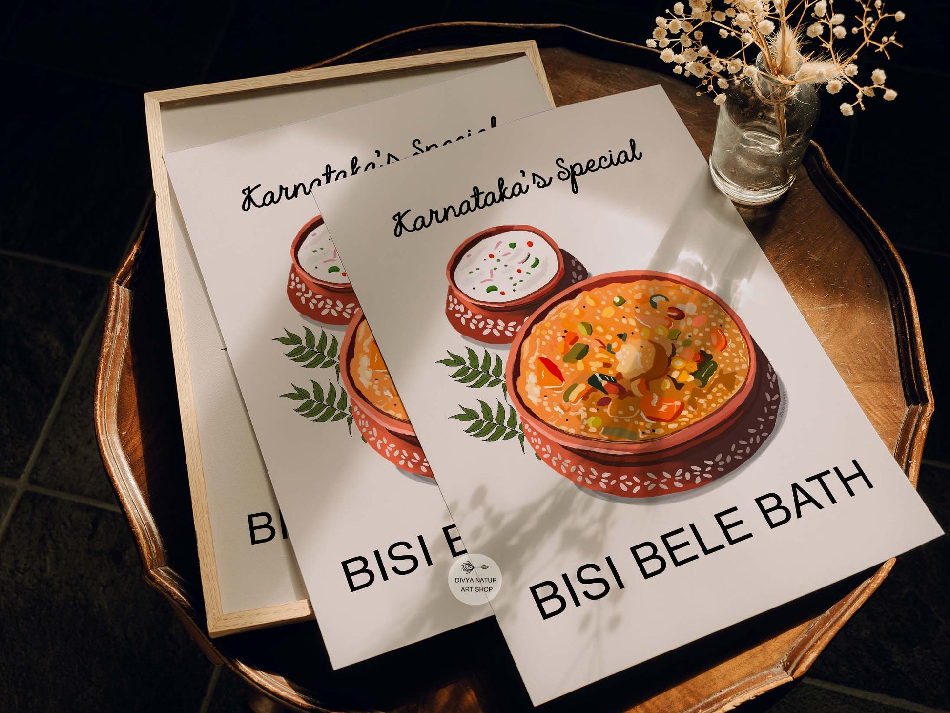 Hearty Bisi Bele Bath painting in traditional clay bowls.