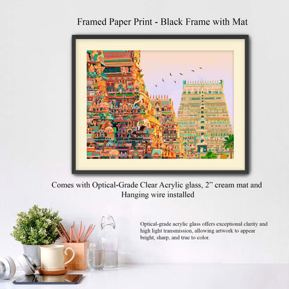 Srirangam temple painting artwork | Fine Art Print
