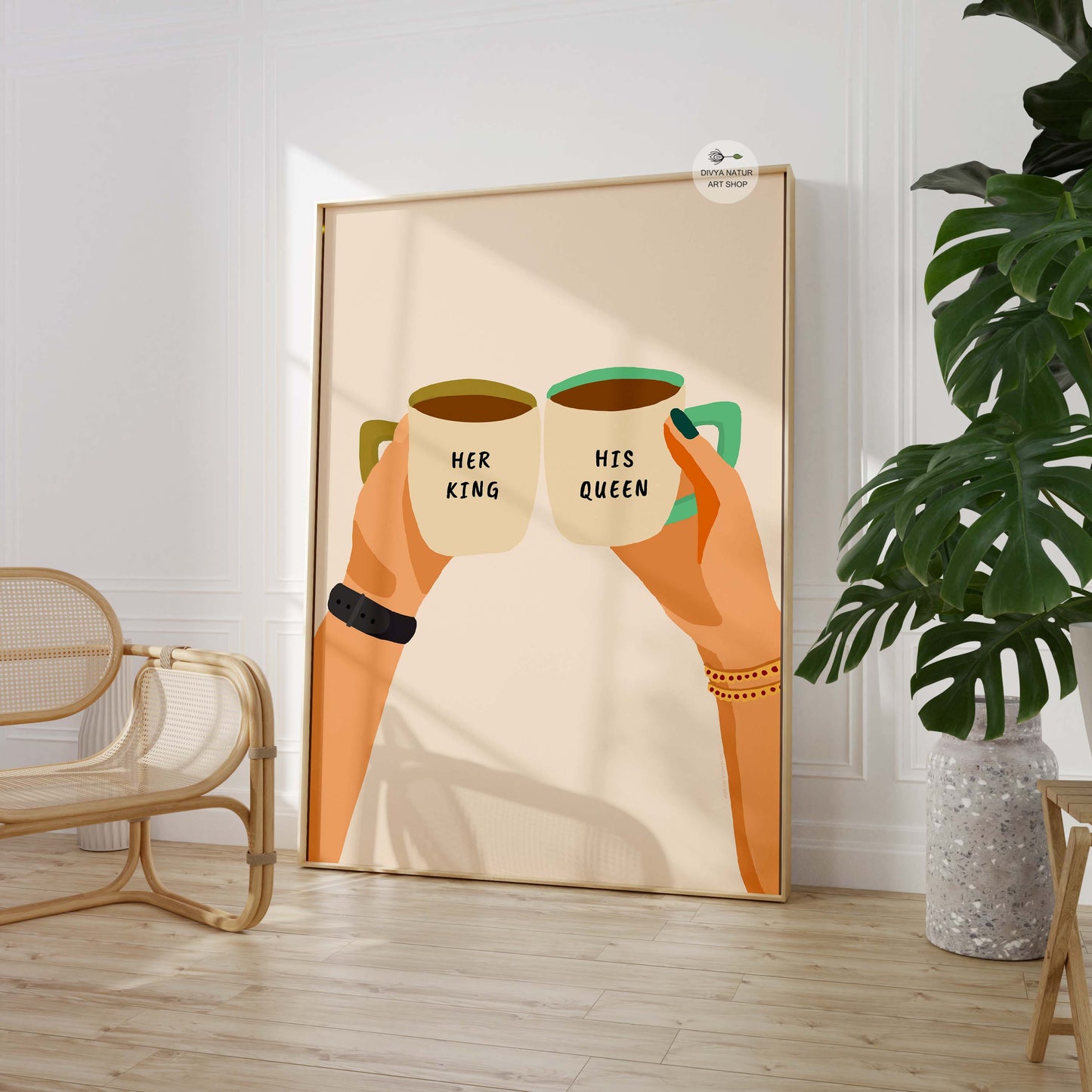 "Being with You Feels Like Home" art print with a cozy embrace.