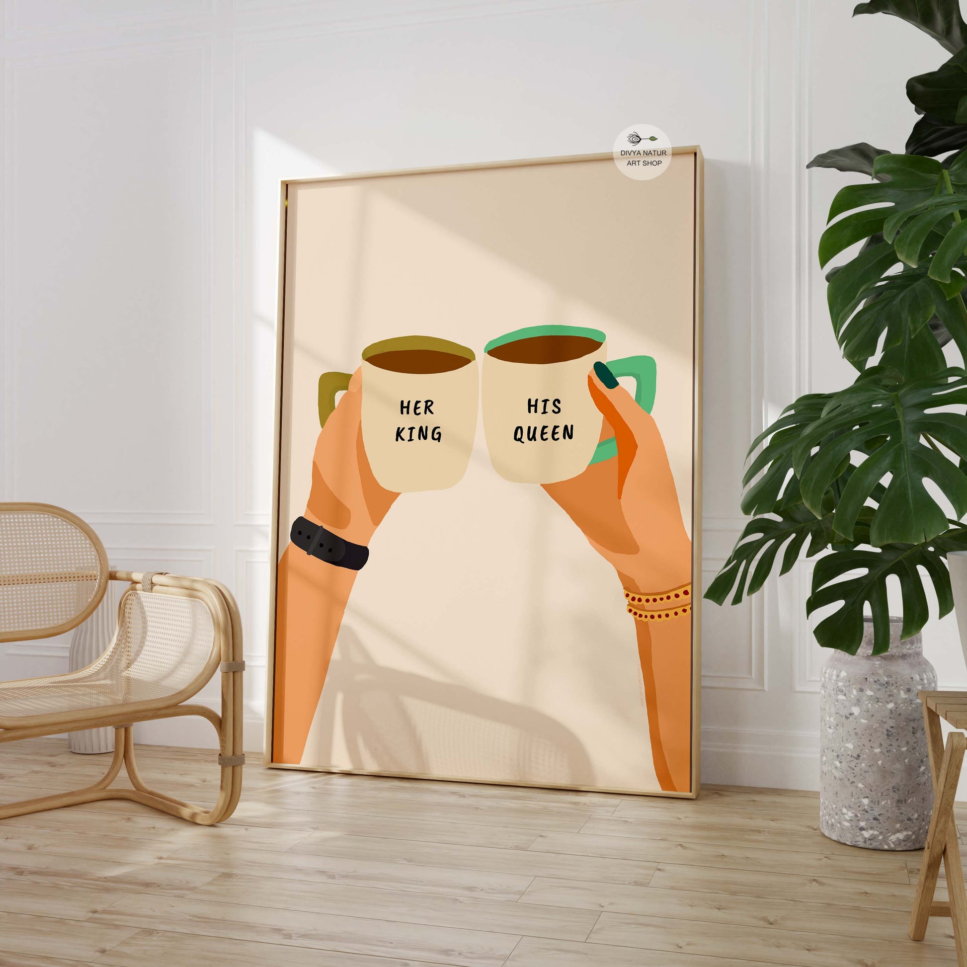 "Being with You Feels Like Home" art print with a cozy embrace.