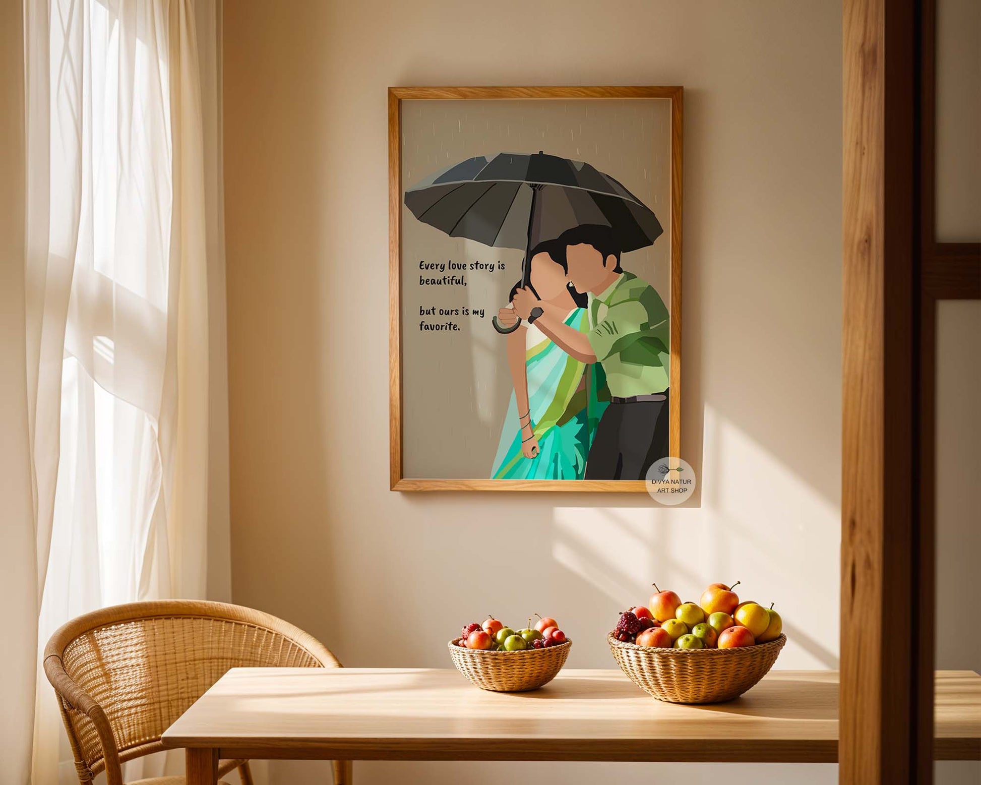 Perfect anniversary or wedding gift art with a romantic theme.